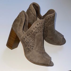 Brand new never worn open toed booties